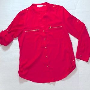 Calvin Klein, vibrant pink blouse. Size S